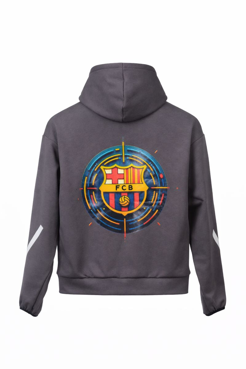 The Gray G.O.A.T FC Barcelona Hoodie