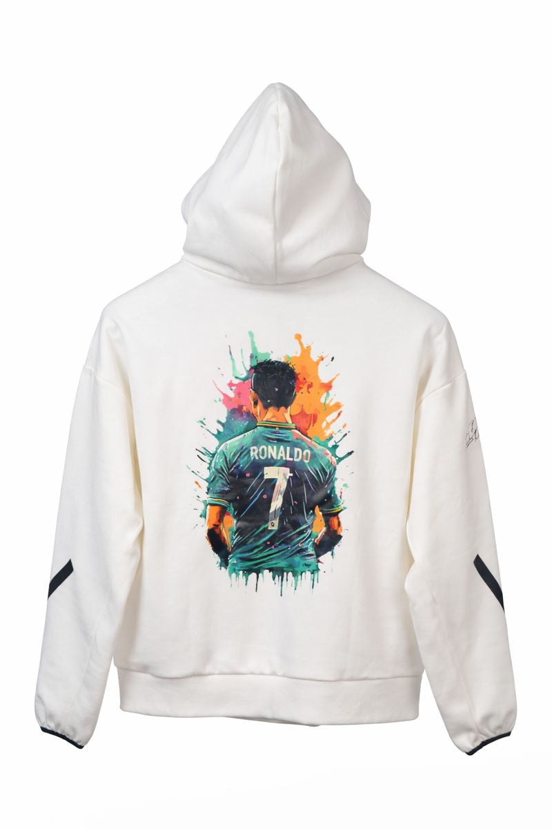 The White G.O.A.T Cristiano Ronaldo Hoodie