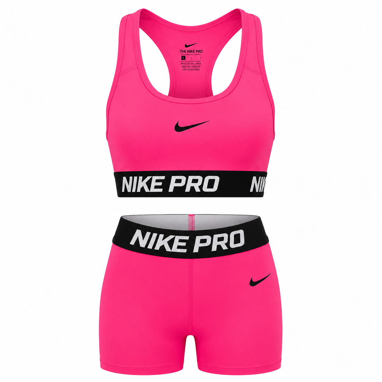 Nike Pro Sports Set [Thick Strap] (Bra + Shorts) - Fuchsia