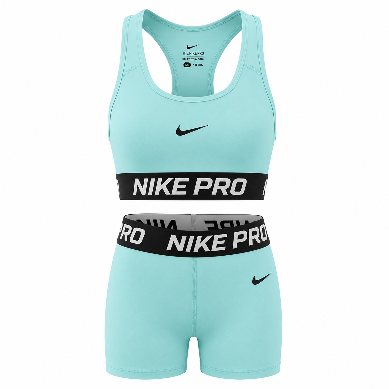 Nike Pro Sports Set [Thick Strap] (Bra + Shorts) - Blue