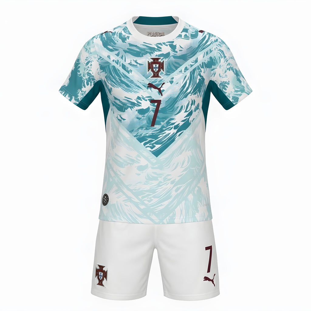 Portugal Christiano Ronaldo Home Kit (2026 World Cup Edition) Highest Quality - White/Mint