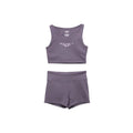 Winner Force Girl-Essential Crop Top and Short Set - Mauve Purple