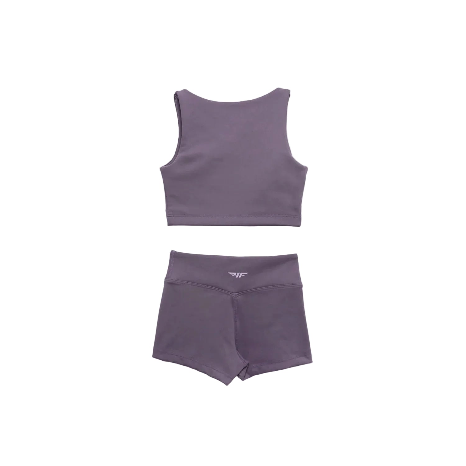 Winner Force Girl-Essential Crop Top and Short Set - Mauve Purple