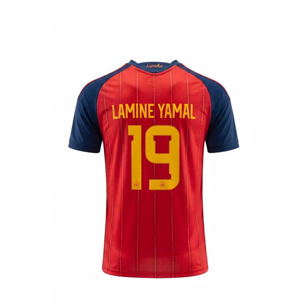 Spain Lamine Yamal Home Kit (2026 World Cup Edition) Highest Quality - Red/Navy